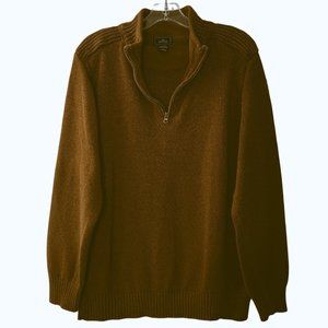 Dockers Men’s Heather Brown ¼ Zip Pullover Knit Sweater - Size XL